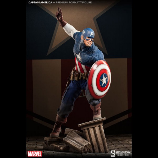 marvel-statuette-14-premium-format-captain-america-allied-charge-on-hydra-56-cm
